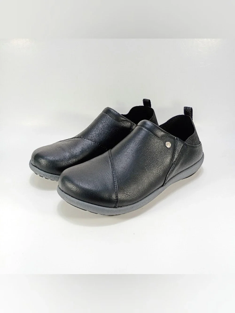 Spenco Brooklyn Convertible Womens 7.5 Black Faux Leather Loafers